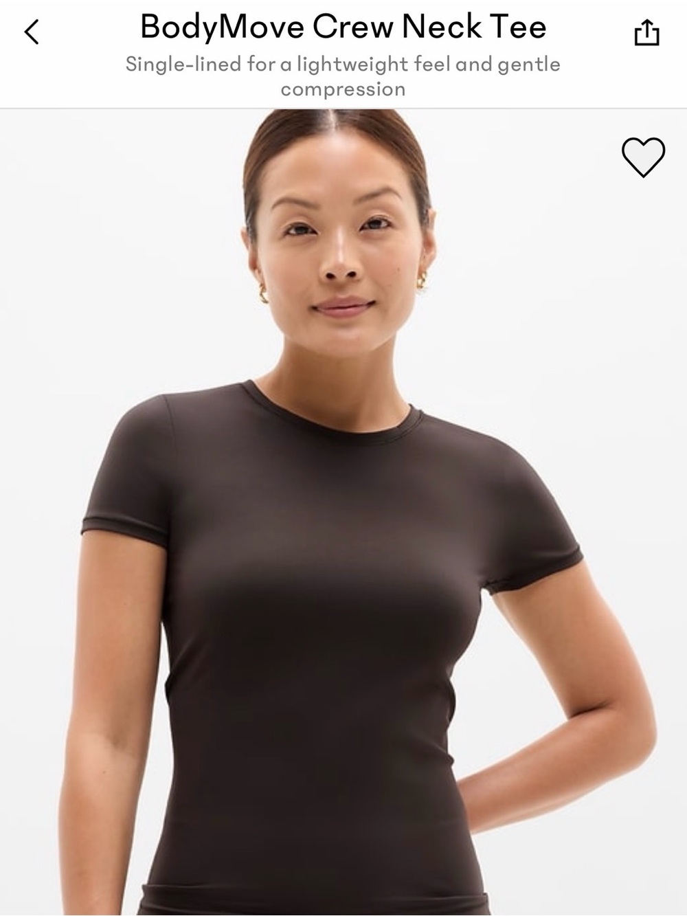 Athleta Bodysuit move  Crew Neck Tee — Dark Brown NWT Medium